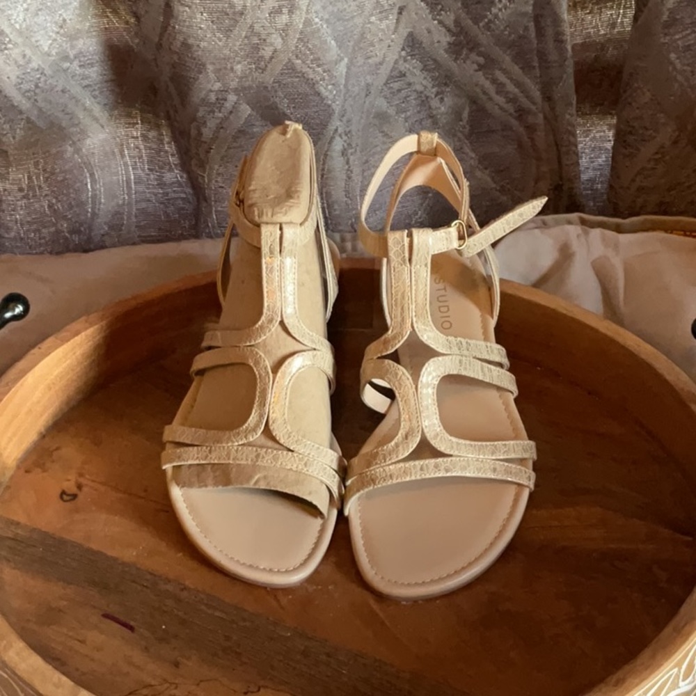 Studio Brand Bethanie Rose Gold ankle sandals